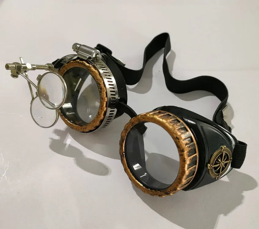 Steampunk Vintage Glasses Magnifying Glass Props Goggles Peaceful Pleasures Health and Wellness