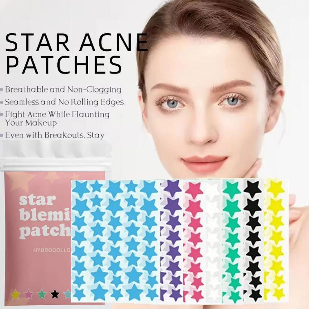 280/1120/1680pcs Star Hydrocolloid Acne Patches,Colorful Star Pimple Patches Ultra-thin Concealer Acne Patches For Face Peaceful Pleasures Health and Wellness