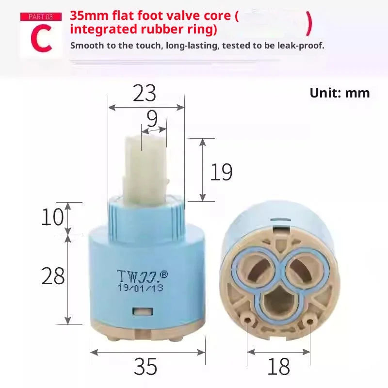 Ceramic Disc Cartridge for Mixer Faucet 35mm & 40mm