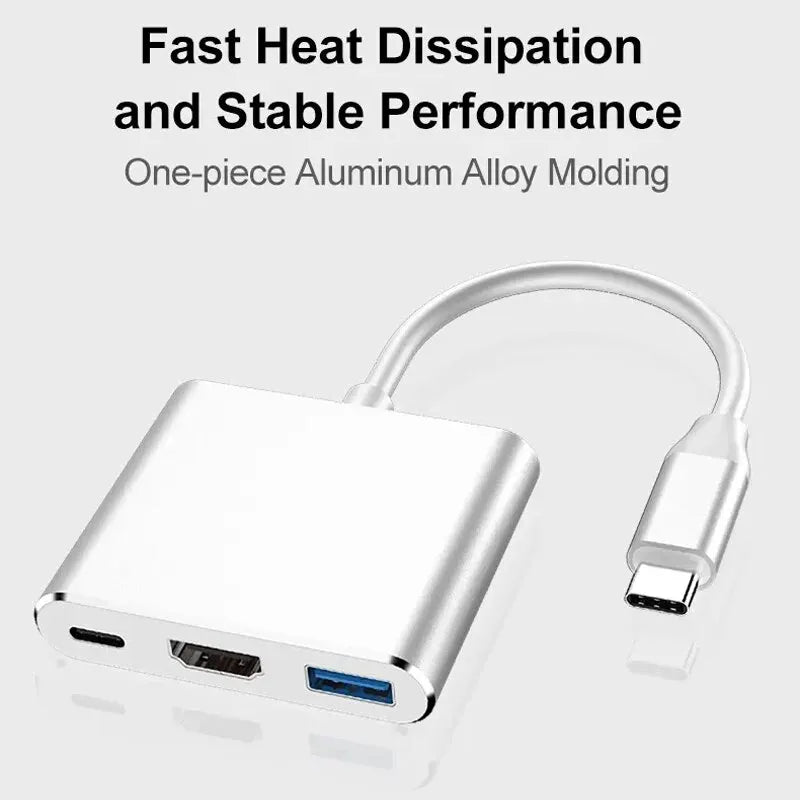 New 3-in-1 USB C Hub with 100W Power Delivery,USB 3.0/4K HDMI for MacBook,Surface/Chrome/Steam Deck,Stable Driver Smart Adapter Peaceful Pleasures Health and Wellness