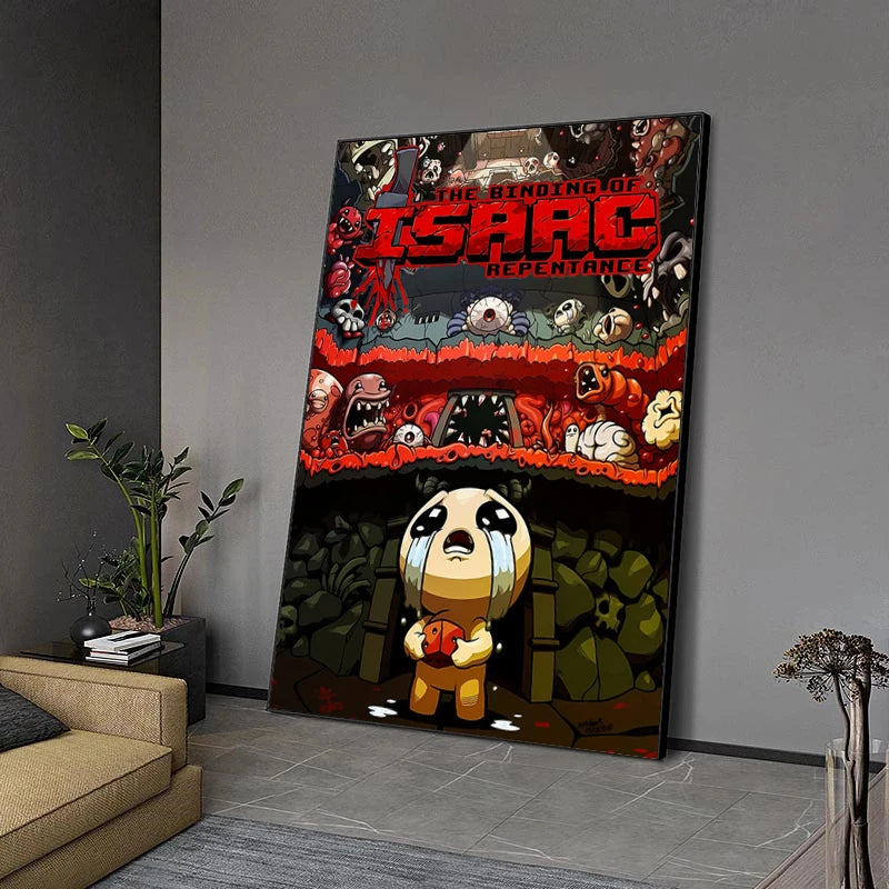 Binding of Isaac Canvas Wall Art | Roguelike Game Poster Print