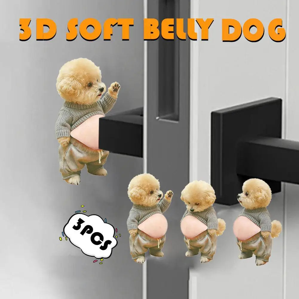Shiba Inu 3D Silicone Stress Relief Stickers – Cute Dog Decor 3-Pack