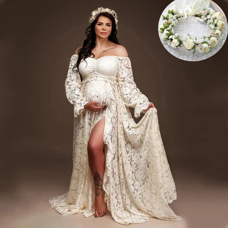 Boho Maternity Photography Outfit Dress Bohemian Pregnancy Photo Shoot Long Dresses Pregnant Woman Dress Peaceful Pleasures Health and Wellness