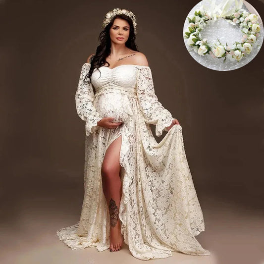 Boho Maternity Photography Outfit Dress Bohemian Pregnancy Photo Shoot Long Dresses Pregnant Woman Dress Peaceful Pleasures Health and Wellness