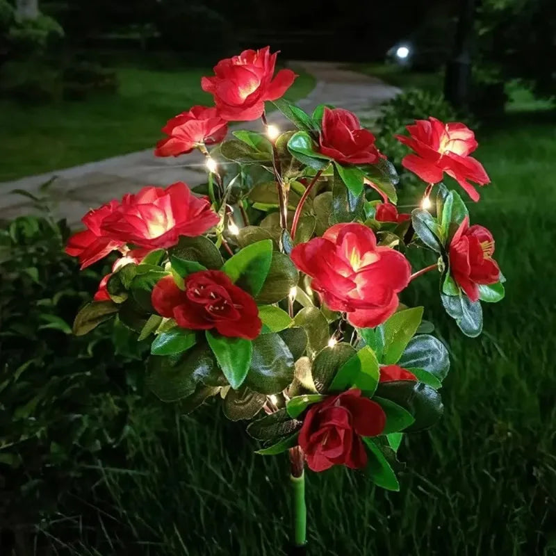 Solar LED Azalea Flower Ground Lights | Garden Outdoor Décor
