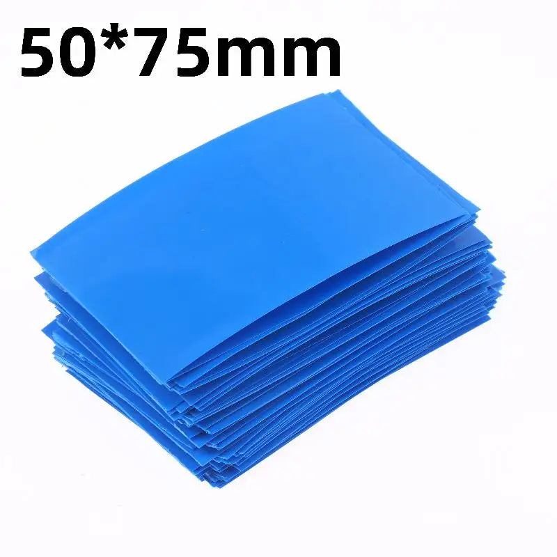 100Pcs 2 Colors Self-Adhesive Insulator Flat PVC Heat Shrink Tubing Battery Wrap For 18650 Lithium Battery Heat Shrink Tube Peaceful Pleasures Health and Wellness Blue 100pcs B