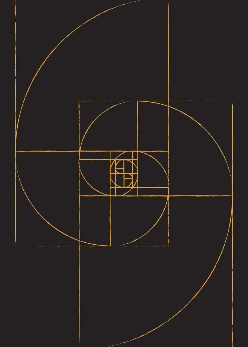 Fibonacci Spiral Golden Ratio Canvas Wall Art | Science Decor