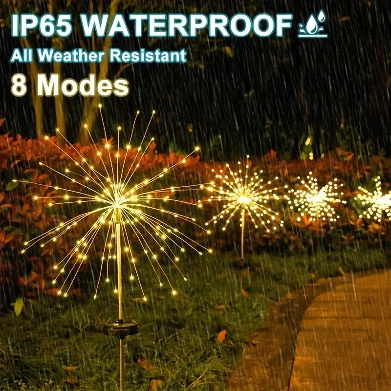 Solar Firework Fairy String Lights 90-200 LED | 8 Modes IP65