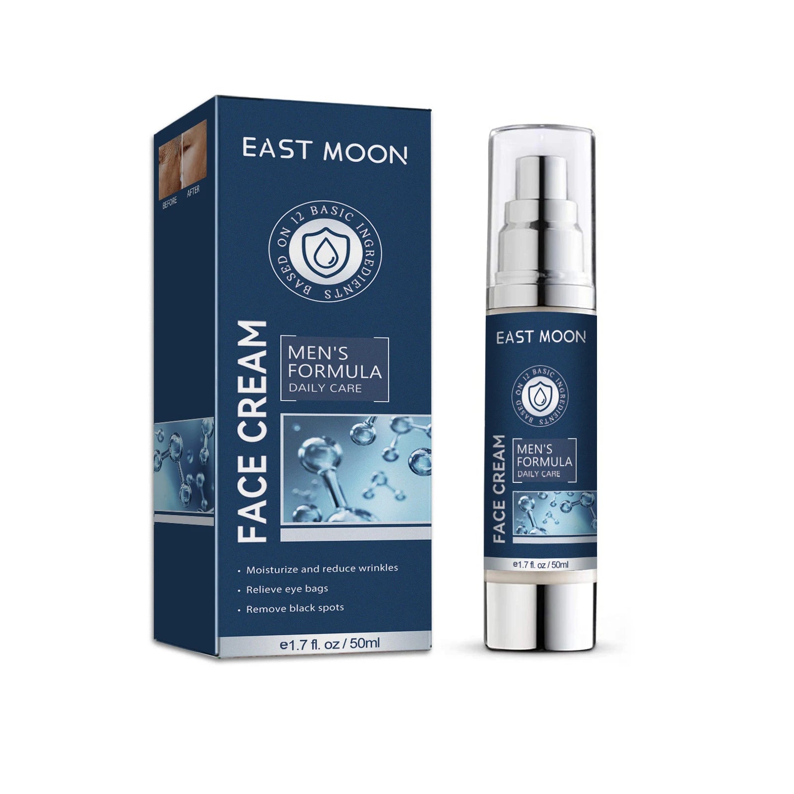6-in-1 Men's Face Moisturizer – Hydrate, Brighten & Anti-Aging Peaceful Pleasures Health and Wellness 50ml Boxed