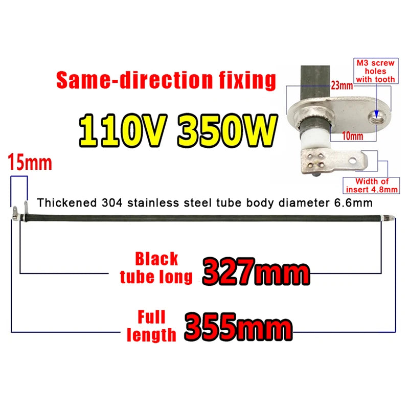 300W–400W Oven Heating Element Replacement Tube | 110V/120V