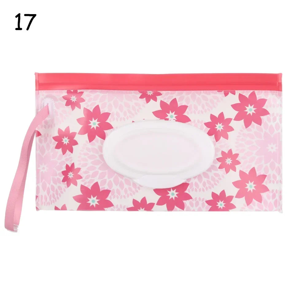 Baby Wet Wipes Carrying Case Bag | Stroller Snap-Strap Clutch