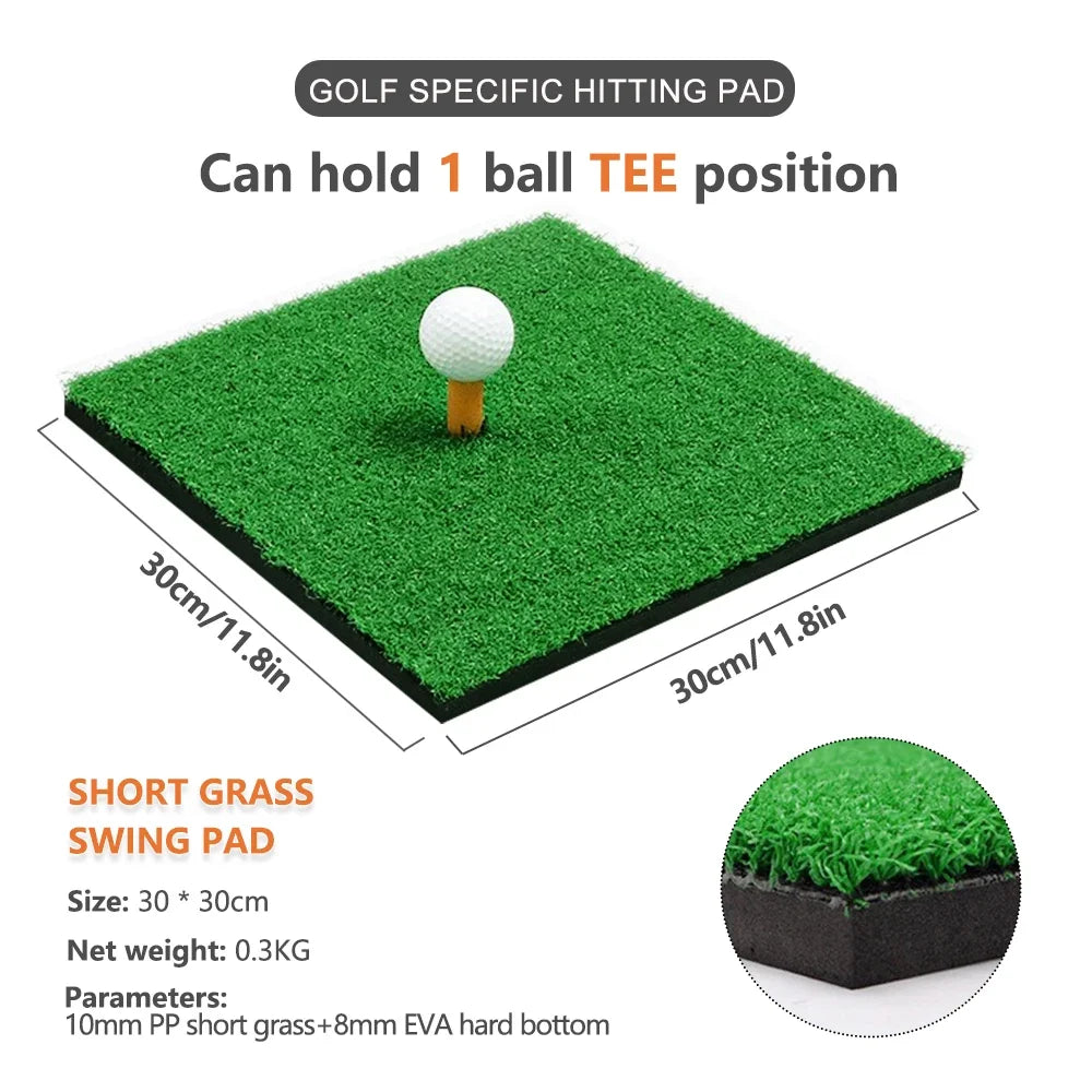 Golf Hitting Mat Indoor Outdoor Golf Training Aids Mini Practice Durable PP Grass Pad Backyard Exercise Golf Mat Peaceful Pleasures Health and Wellness
