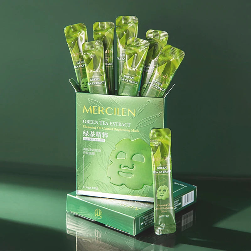 Green Tea Peel-Off Face Mask – Hydrating & Anti-Aging (10pc)