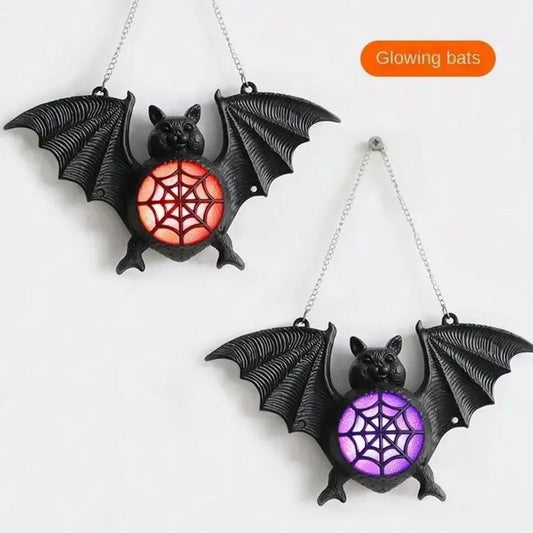 Halloween Glowing Bat Lamp Colorful Gradient LED Pendant Ghost Peaceful Pleasures Health and Wellness