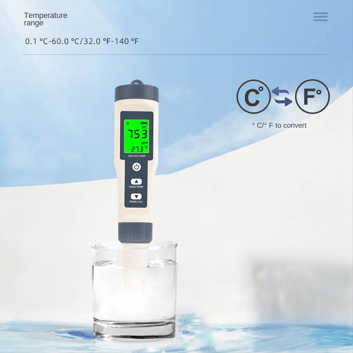 3-in-1 Water Quality Tester – TDS, pH & Temp Meter Pen Peaceful Pleasures Health and Wellness NONE
