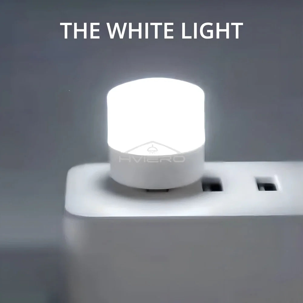 HVIERO USB LED Night Light – Warm & White Glow, Plug & Play