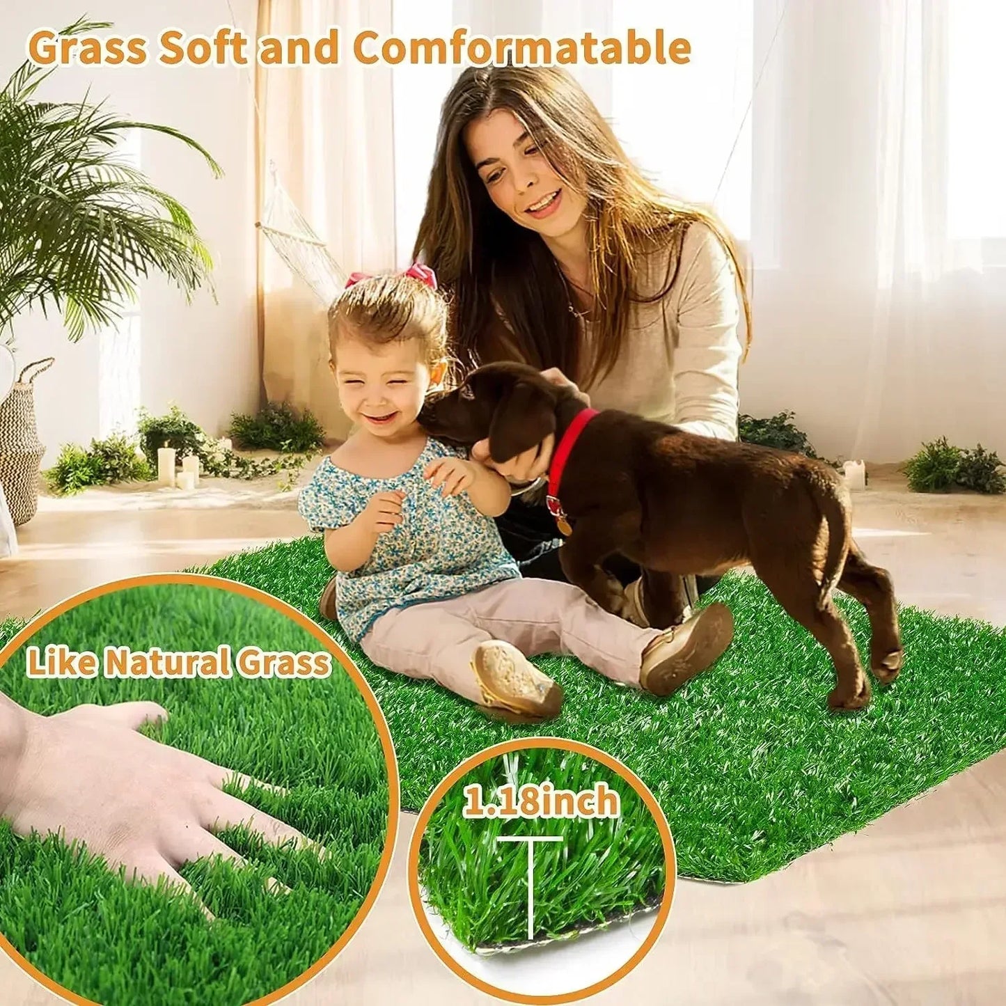 Artificial Grass Dog Potty Training Mat – Reusable Turf Pad