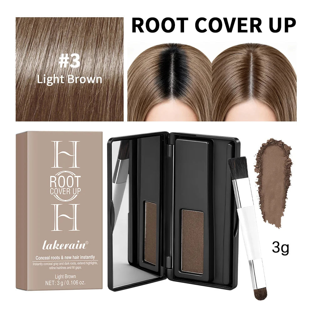 2in1 Hair Dye Palette with Brush Black Brown Coffee Long Lasting Temporary Hair Coloring Covered White Hairs Hairline Waterproof Peaceful Pleasures Health and Wellness 3Light Brown