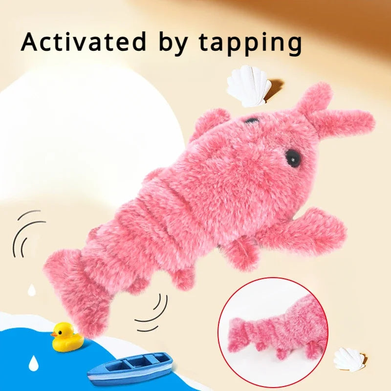 Electric Jumping Shrimp Cat Toy | USB Rechargeable Plush Pet Toy