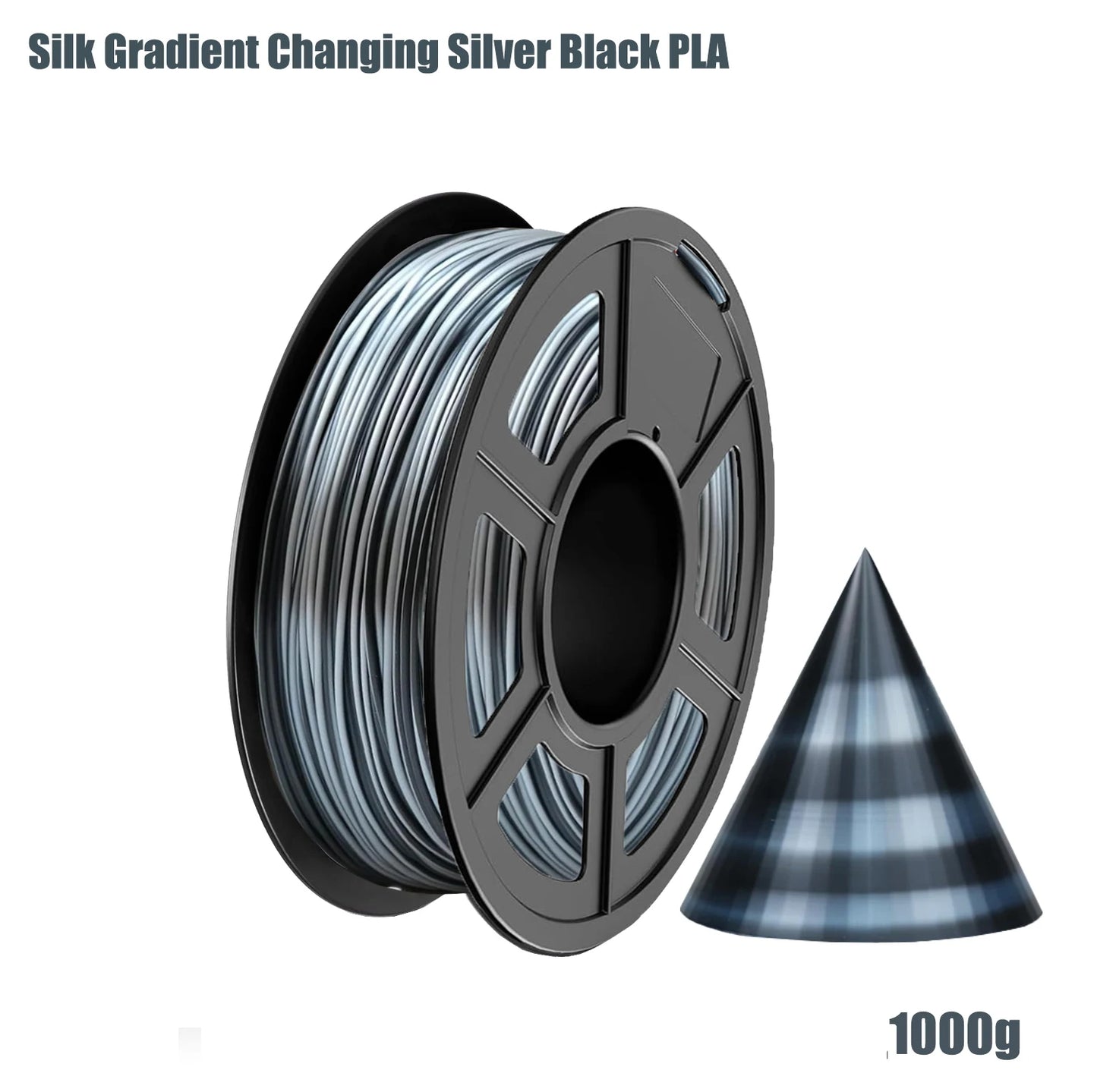 Silk PLA Filament 1.75mm Gradient Color – 250g/500g/1kg Spools