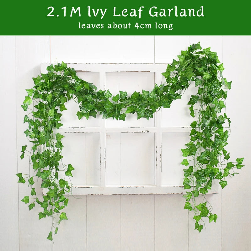 2.1M Artificial Ivy Garland | Silk Vine Wall Hanging Decor