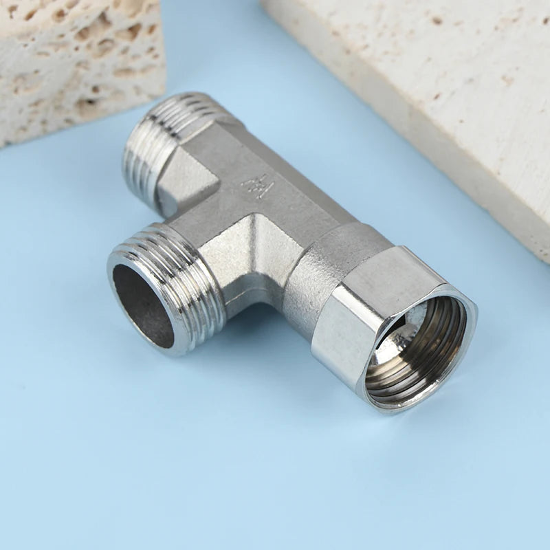 New G1/2" T-Valve Toilet Dispenser Diverter Valve Three-way Water Pipe Splitter Diverter Valve Bath Bidet Sprayer Shower Fitting Peaceful Pleasures Health and Wellness Default Title