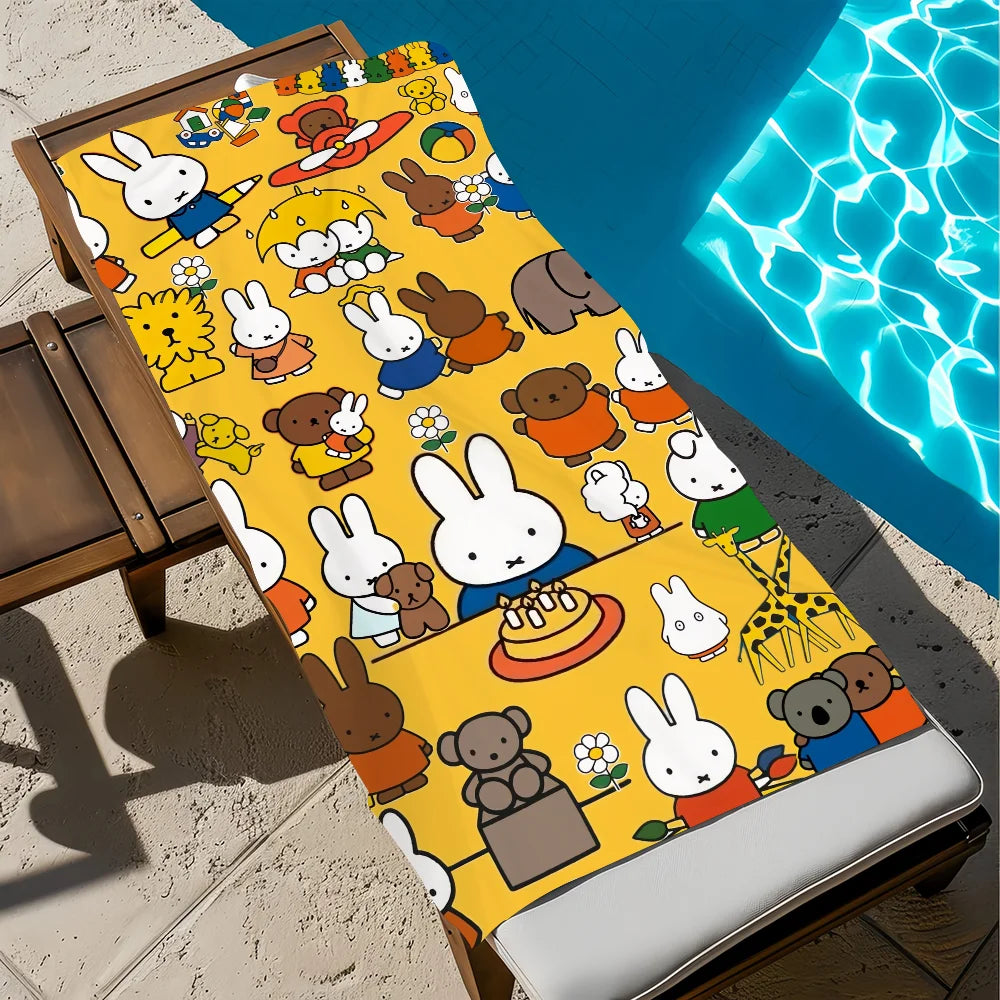 Miffy Cartoon Quick-Dry Beach Towel | Soft Pool & Travel Towel