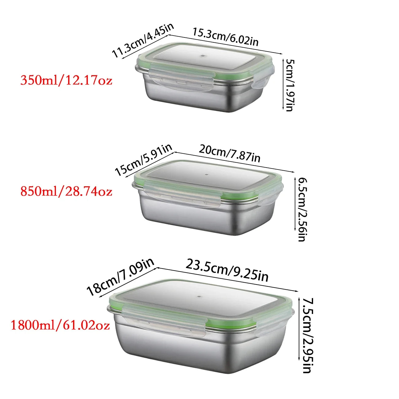 Stainless Steel Food Storage Container Fresh Keeping Crisper Box Insulated Kitchen Sealing Home Office Organizer Kitchen Items Peaceful Pleasures Health and Wellness