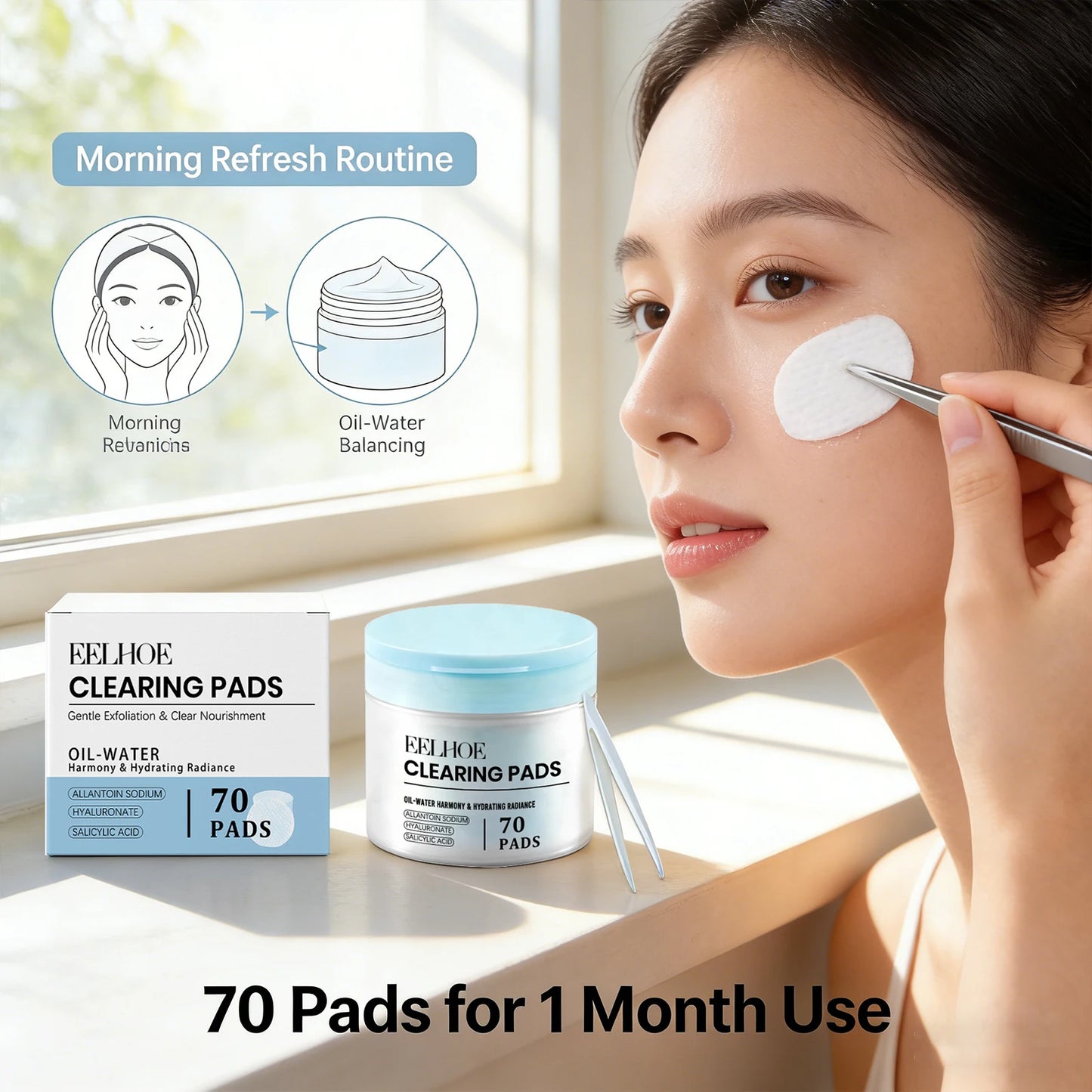 Salicylic Acid Toning Cotton Pad Daily Nourishing Reducing Dullness Brighten Skin Tone Long-Lasting Hydration Facial Peeling Pad Peaceful Pleasures Health and Wellness