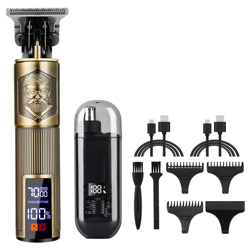 XMSJ T9 Electric Hair & Nose Trimmer for Men – USB Rechargeable