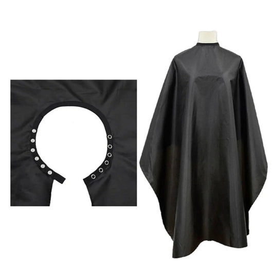 Button Collar Black Haircut Cloth Hairdressing Anti-Static Salon Gown Hidden Buckle Hairdresser Apron Haircut Capes Supplies Peaceful Pleasures Health and Wellness