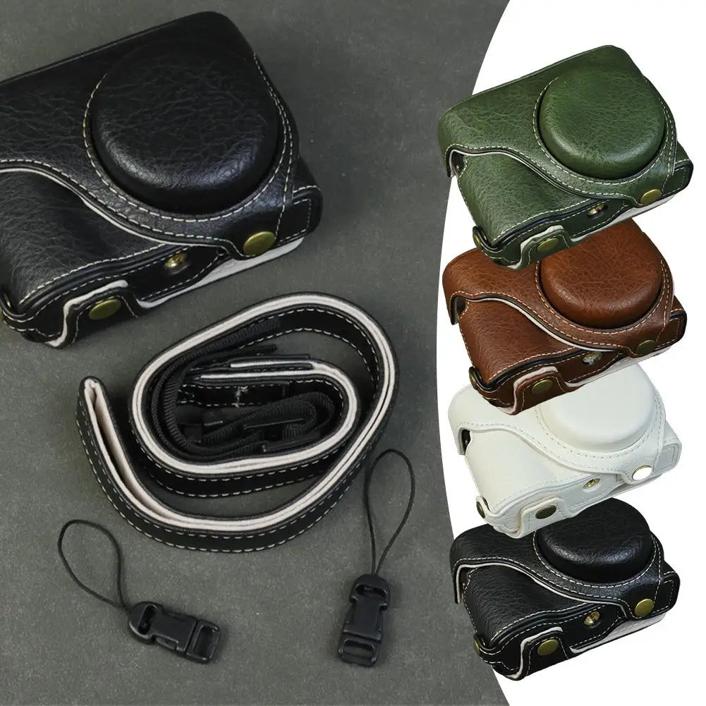 for Lumix Tz99/Zs99 PU Leather Protective Case TraveL Camera Bag Camera Foreskin Cover Protective Cover Base Perforated Shell Peaceful Pleasures Health and Wellness