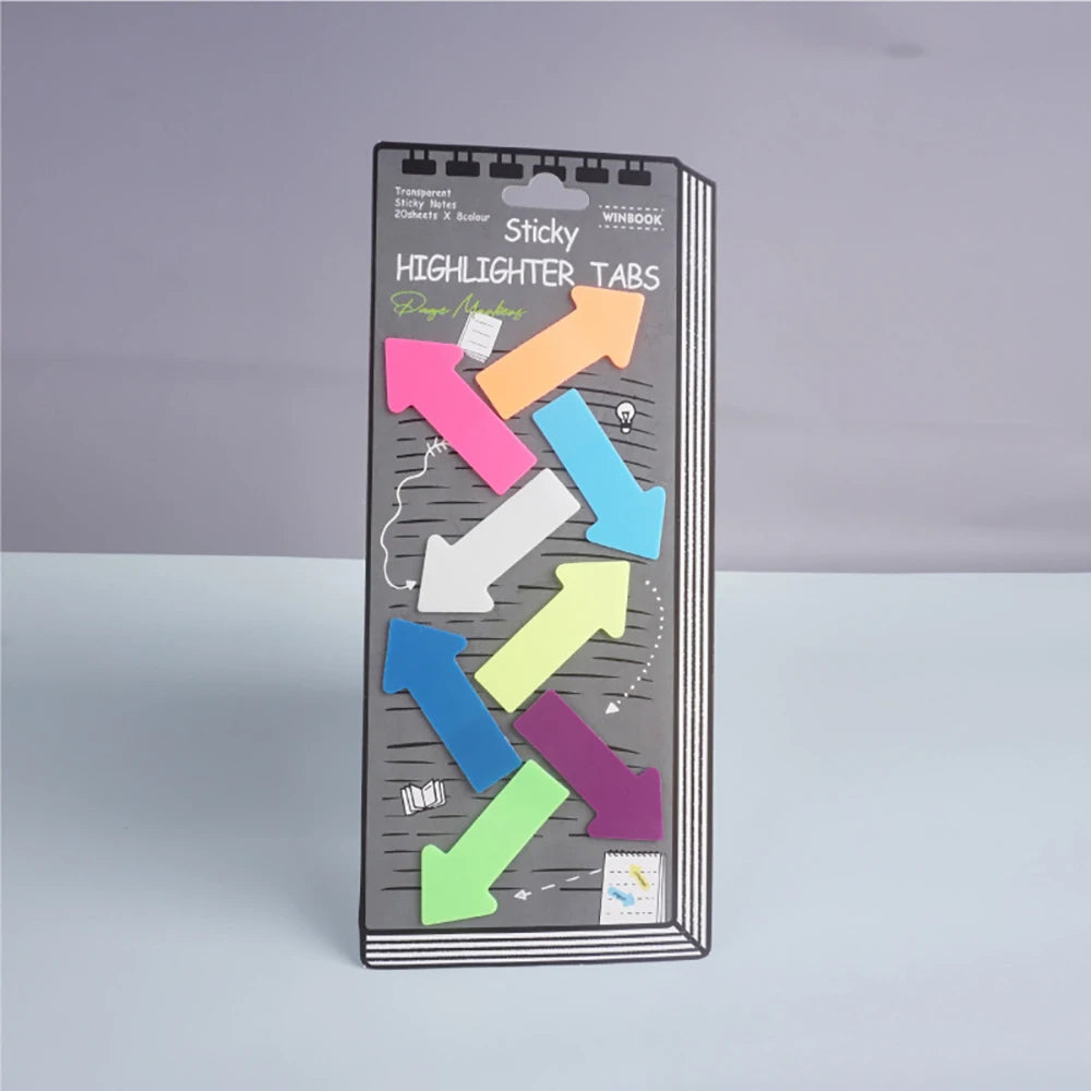 Colored Transparent Sticky Tape PET Waterproof Office Arrow Index