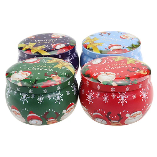 Christmas Scented Candle Tin Jar | Portable Soy Wax Gift Scented Candle Tin Peaceful Pleasures Health and Wellness