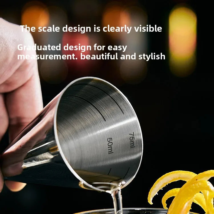 Japanese Style Double-headed Measuring Wine Cup 30/45ml 30/60ml Stainless Steel Ounce Cup Bartender Kit Bar Tools with Graduated Peaceful Pleasures Health and Wellness