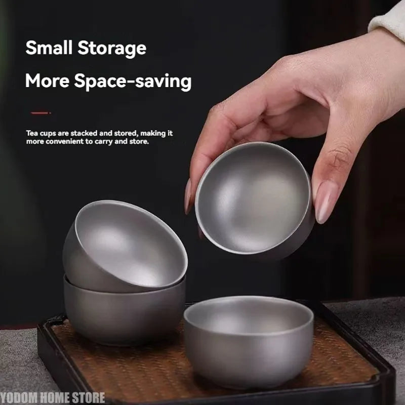 Pure Titanium Double-Layer Camping Cup 50ml | Coffee & Tea