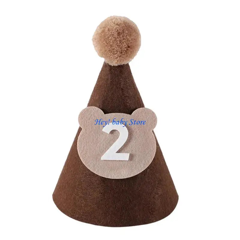 Baby Bear Birthday Hat | Soft Plush Beanie for Party & Photos