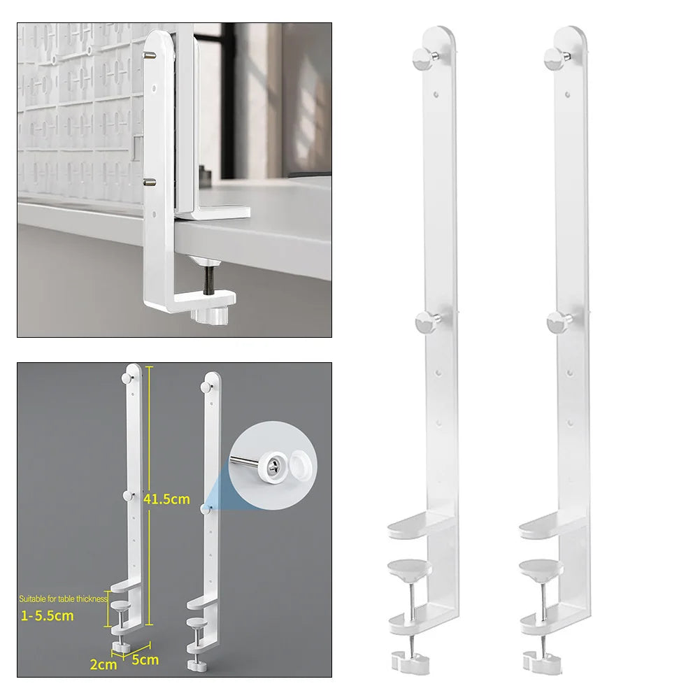 2-Pack Desk Clamp Pegboard Bracket – Nailless, 41.5cm Height