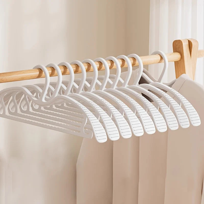 10-Pack Wide Shoulder Non-Slip Clothes Hangers | Space-Saving Clothes Hangers Peaceful Pleasures Health and Wellness