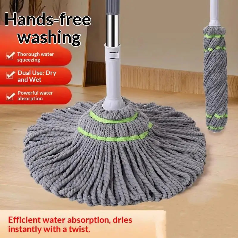 2 In 1 Dehydrated Mop 360 Degree Self Wringing Spin Mop Hand Free Household Twist Mop Home Cleaning Peaceful Pleasures Health and Wellness Default Title
