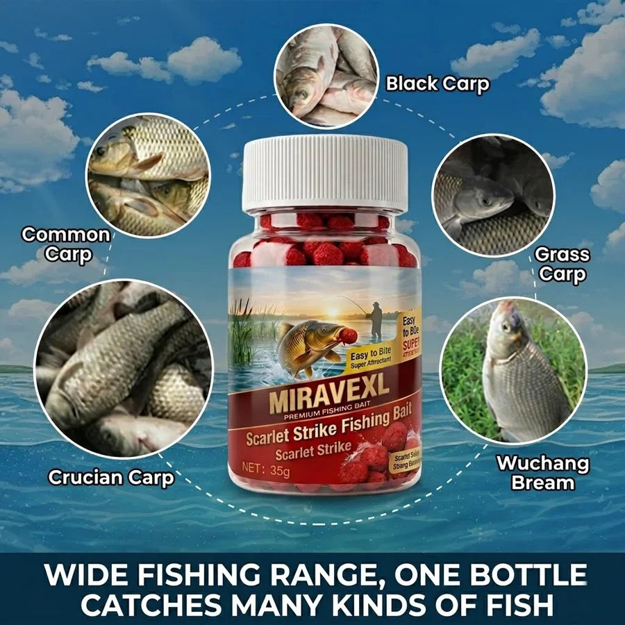 MIRAVEXL Scarlet Strike Red Boilies Carp Fishing Bait Lure