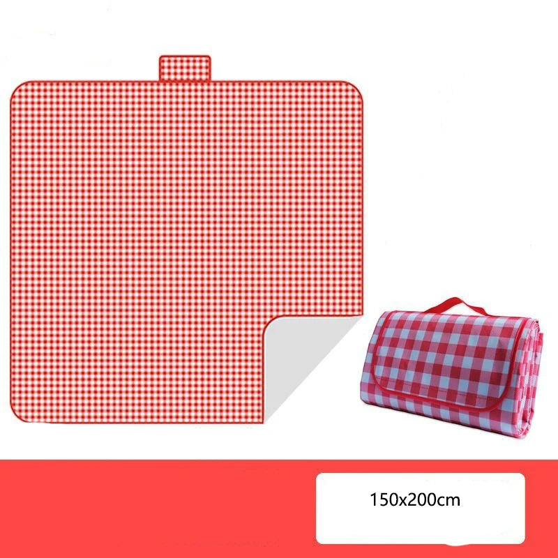 Outdoor Thickened Waterproof Camping Non-woven Fabric Picnic Mat Moisture-proof Mat Beach Mat Peaceful Pleasures Health and Wellness red-150x200cm