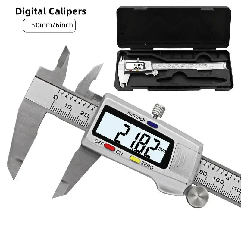 Measuring Tool Stainless Steel Digital Caliper 6 "150mm Messschieber Paquimetro Measuring Instrument Vernier Calipers Ruler New Peaceful Pleasures Health and Wellness