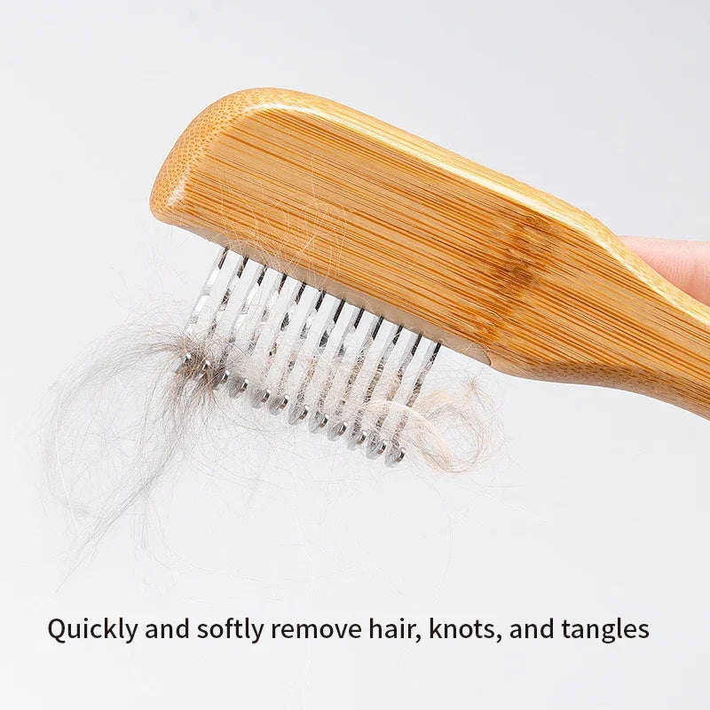 Truelove Bamboo Stainless Steel Pet Grooming Comb TLK25132 Peaceful Pleasures Health and Wellness