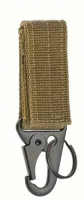 Tactical Nylon Webbing Belt Triangle Buckle & Carabiner Clip