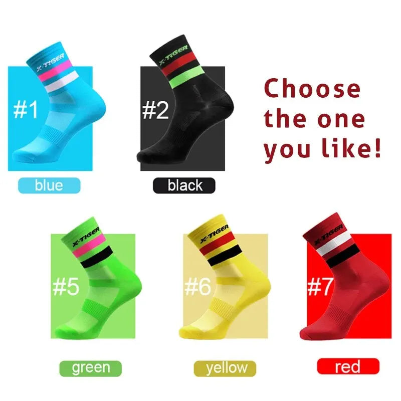 X-TIGER Cycling Socks – Breathable Anti-Slip Sports Socks