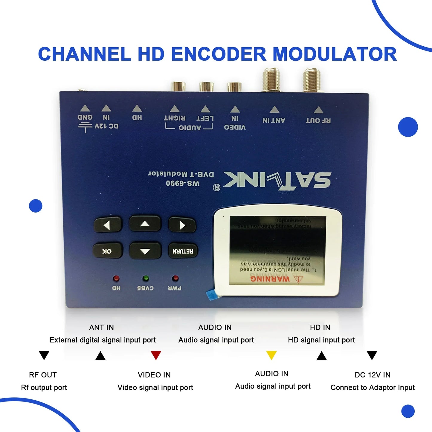 HD Encoder Modulator AV/HD to RF DVB-T DVB-C ISDB-T CATV