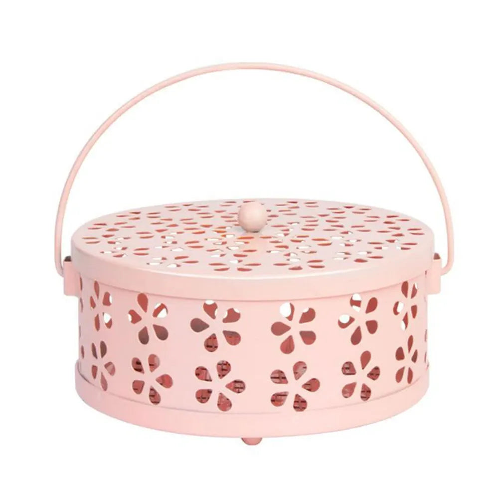 Portable Metal Mosquito Coil Holder with Handle – Outdoor Incense Burner Peaceful Pleasures Health and Wellness Pink United States