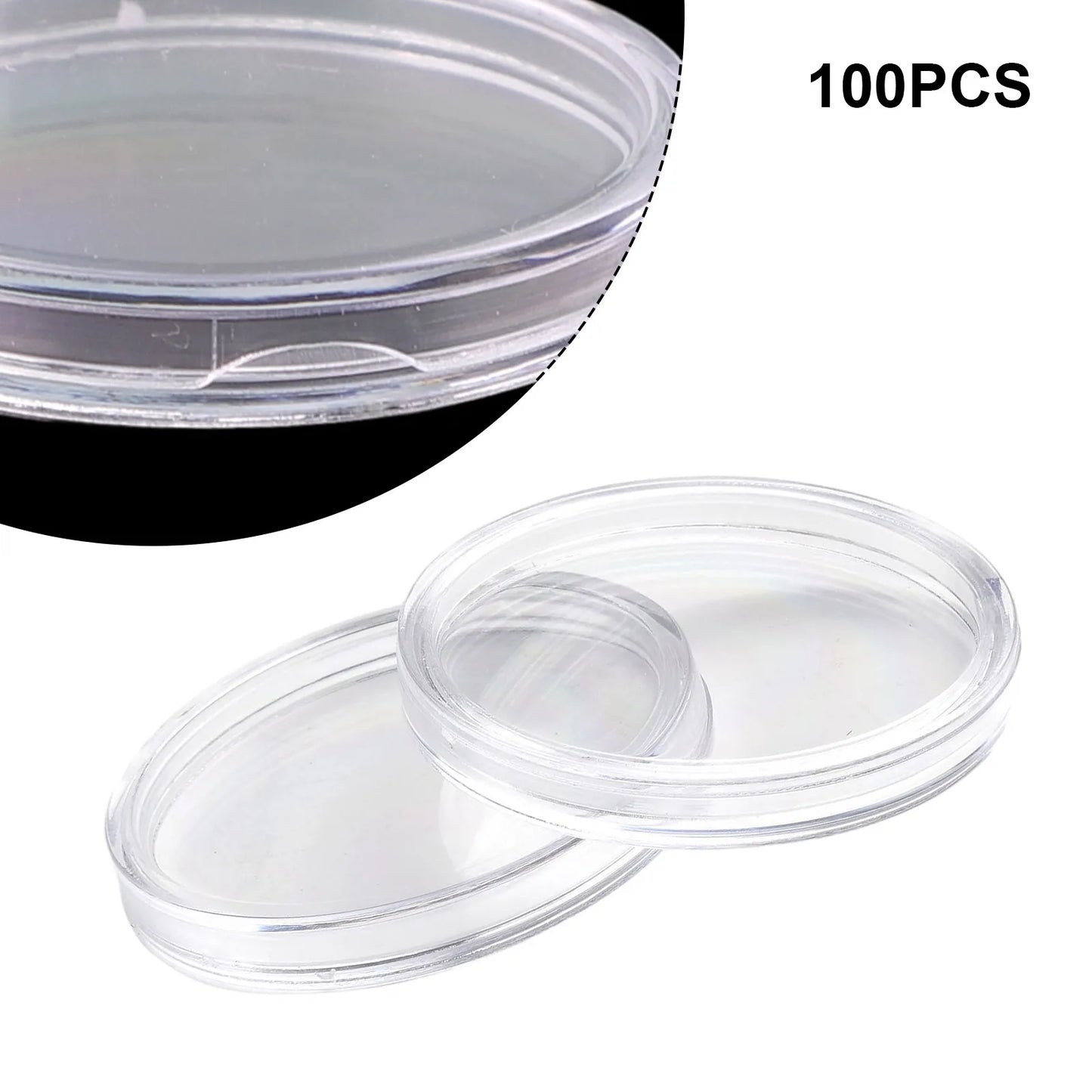 100-Pack Clear 32mm Coin Capsules – Transparent Storage Holders