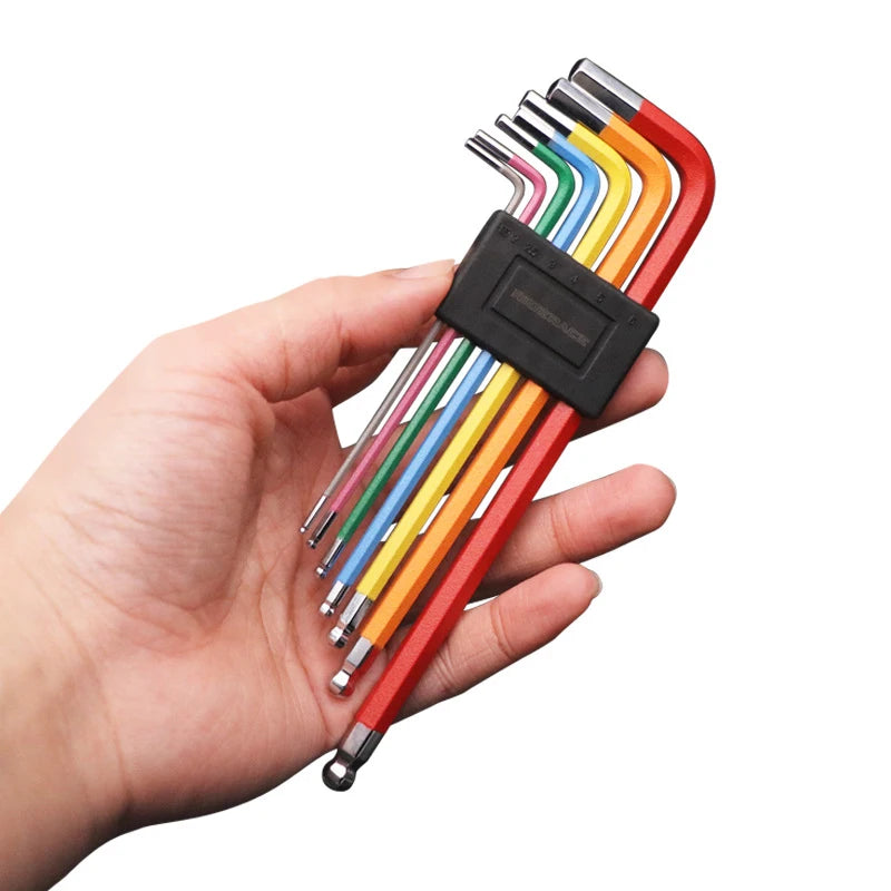 7-Piece Folding Allen Wrench Set 1.5–10mm Hex Screwdriver Kit
